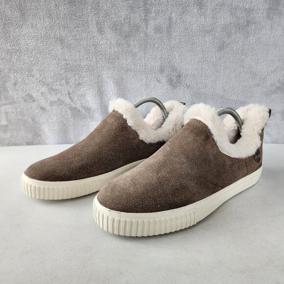 Timberland Shoes Womens Size 10 Slip on Suede Leather Faux Fur Lined Skyla Bay - Picture 4 of 11